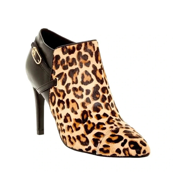COLE HAAN | Calfskin Pony Style Ankle Yasmine Leather Booties Size 7.5 - Picture 1 of 10